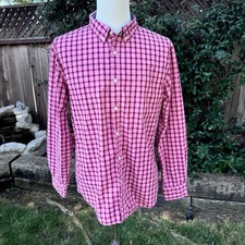 Tommy Hilfiger Pink Checkered Custom Fit Button-Up Shirt Men's Size XL