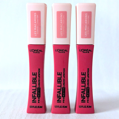 3X L'Oréal Pro-Matte Les Macarons Scented Liquid Lipstick #828 FRAMBOISE FRENZY