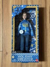 Barbie Signature Ugly Holiday Sweater Blue LightUp Hanukkah Menorah 2026