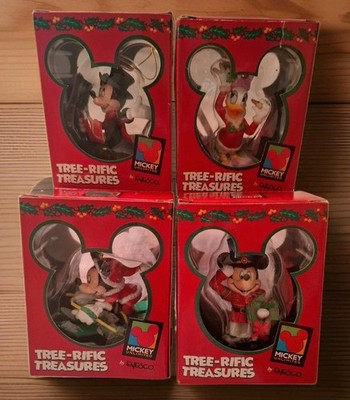 4x Vintage Disney Ornaments Enesco Mickey Unlimited NEU/NEW OVP/Box 90s Set
