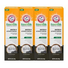 Essentials Fluoride-Free Toothpaste Whiten + Activated Charcoal-4 Pack of 4.3Oz  1.22 per gallon