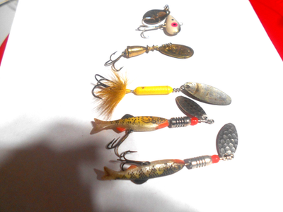blue fox tackle box 5 vintage fishing lures tackle box find blue fox,little george,rooster tail