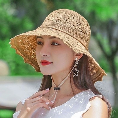 Women Bucket Hat Foldable Wide Brim Sun Hat with Adjustable Sweatband Outdoor