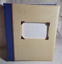 Hallmark Bound Cream Navy Simulated Leather EDY6413 Photo Album 4x6 Front Photo