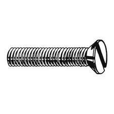 3/8"-16 X 2-1/2 In Slotted Flat Machine Screw, Zinc Plated Steel, 100 Pk,