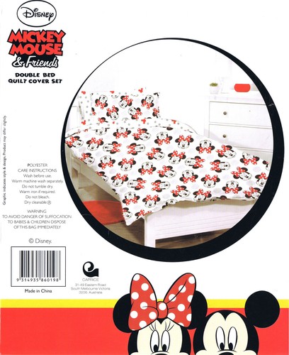 Minnie Mouse - Faces - Disney - Double/US Full Bed Quilt Doona Duvet Cover Set - Picture 2 of 5