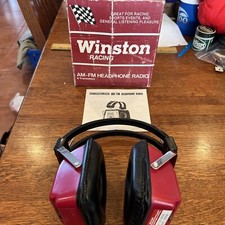 VINTAGE HP9000 NASCAR WINSTON RACING SERIES AM-FM RADIO HEADPHONES Box