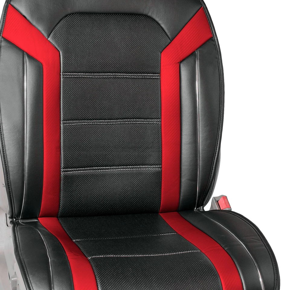 Fundas de asiento delanteras de cuero sintético ajuste universal FH Group cojín con cubierta de dirección Foto 4 de 4