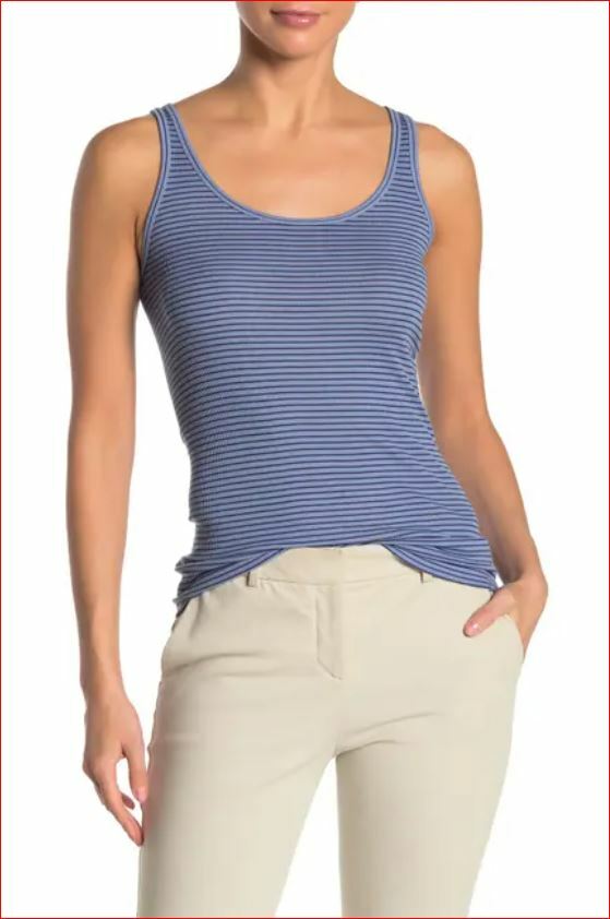 Vince women tank shirt tee VX79083445 403PDS cotton blend blue sz XS $65