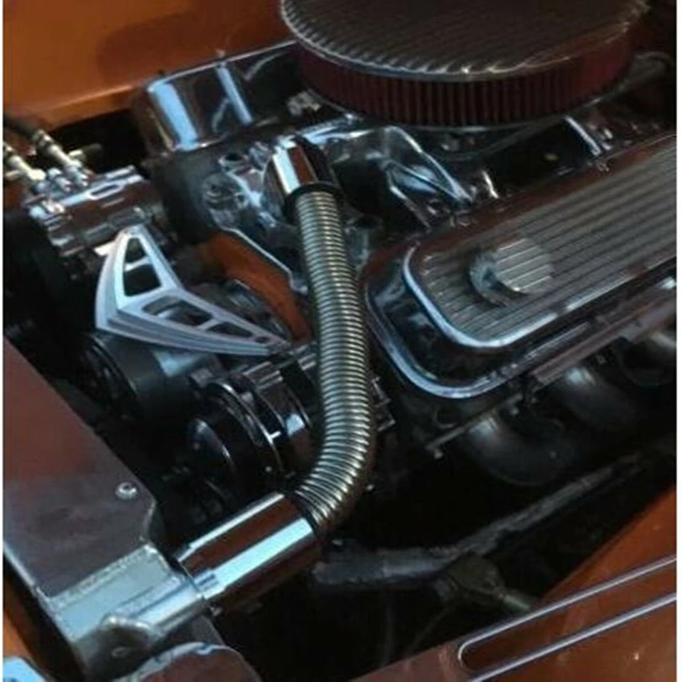 Kit de manguera de agua refrigerante flexible para radiador de acero inoxidable de 24 pulgadas con tapa cubierta Foto 3 de 4