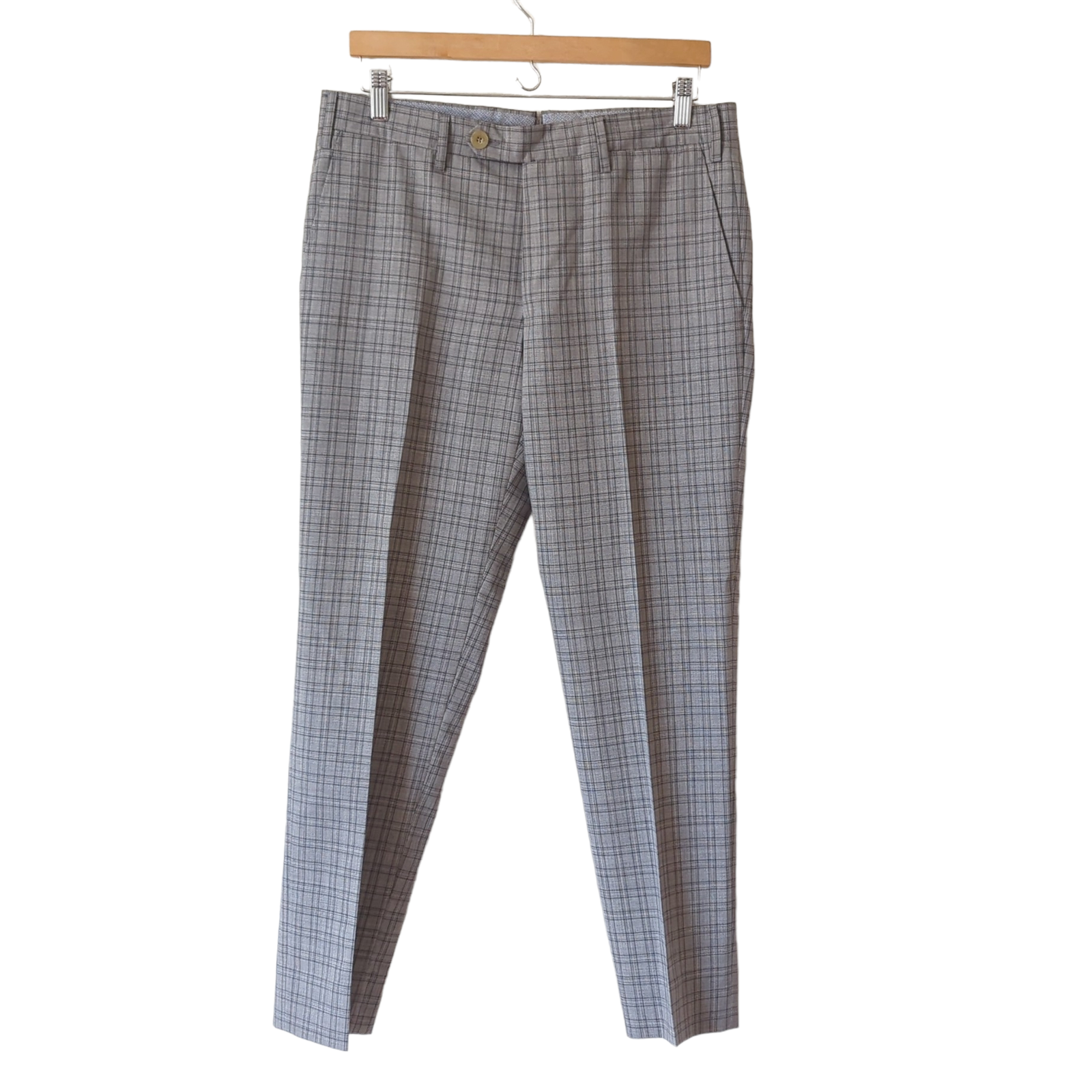 Lawrence Covell Mens Pants Made in Italy Gray Plaid Business Pant 34x28 FLAWED eBay