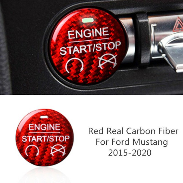 Engine Start Stop Red Button Trim Cover ABS For Ford Mustang 20152020