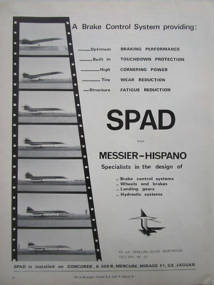 4/1973 PUB MESSIER HISPANO BREMSSTEUERUNG SPAD CONCORDE ORIGINAL ANZEIGE