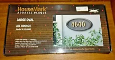 Open Box New Gaines HouseMark Address Plaque Large Oval Bronze H2-LOBR