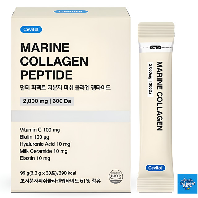 Cevitol Marine 300Da Fish Collagen Peptide 2000mg / 3.3g x 30P / 1 Month Supply