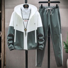 Mens Oversized Tracksuit 2 Piece Casual Pants Hoodie Sweatsuit Sweatshirt Set