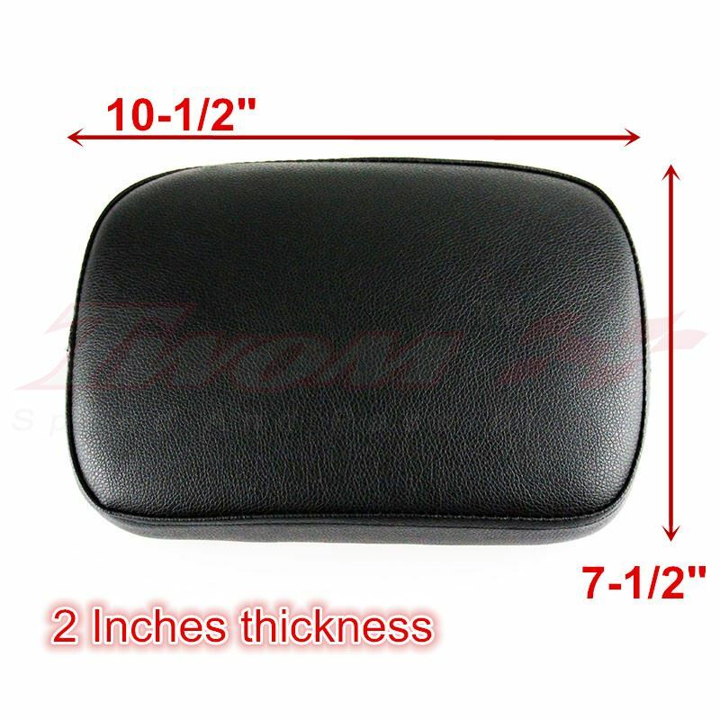 Rectangular Passenger Seat Pad For Harley Sportster XL 883 – 6 Suction Cups, Black