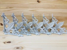 6 Cast Iron Fleur De Lis Shelf Brackets Brace Corbel Door Garden Distressed Prop