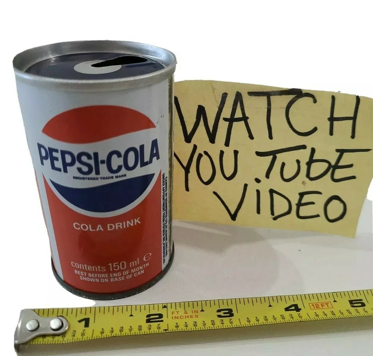 Pepsi Can England Vintage Straight Small Steel Pull Tab 150ml. Old
