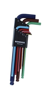 Bondhus 9Pcs Hexagonal Ball Point L Type Wrench 1.5-10Mm Genuine 69499