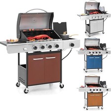 BBQ Grill 4 Burner with Side Burner Stainless Steel Propane Gas Barbeque Grill