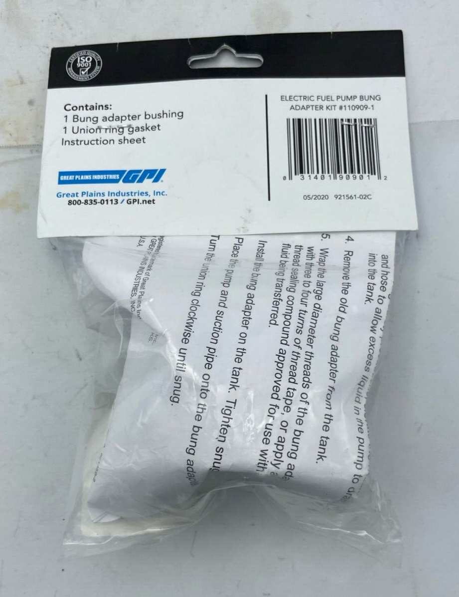 GPI Electric Fuel Pump Bung Adapter Kit Accessories PN 1109091 NEW IN