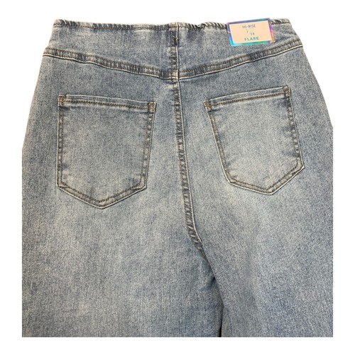 Tinseltown NWT 7 Junior Blue Pull On Flare High-rise Jeans #1789D - Picture 12 of 18