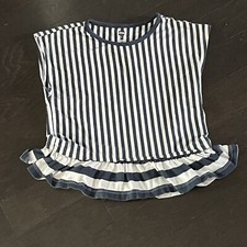 Tea Collection striped ruffle hem top size 8