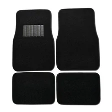 Brand New 4pcs Set Plush Deluxe Front Rear Car Truck Carpet Floor Mats Black