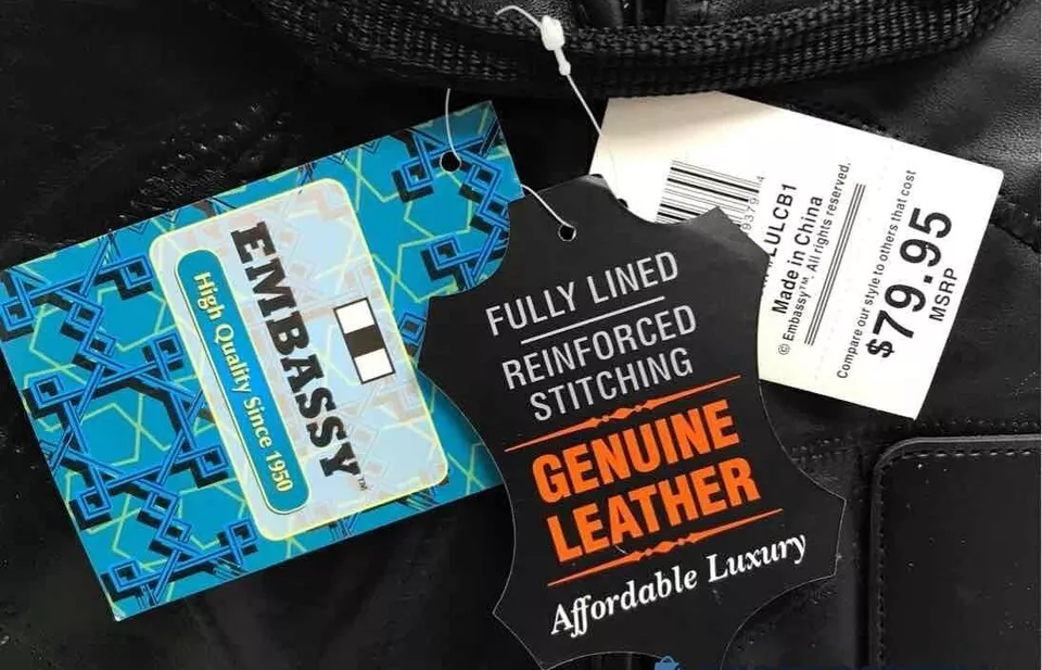 Bolso Maletín Vintage Embassy Cuero Negro Nuevo Con Etiquetas 18"X13" Foto 2 de 4