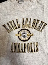 Vintage USN Annapolis Naval Academy t T-Shirt Size L MADE IN USA