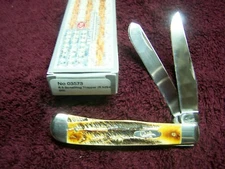 CASE BONE STAG JIGGED BONE 6.5254 4 1/8 INCH TRAPPER Pocket Knife 3573 NEW 03573