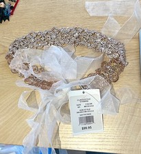 Wedding Dress High-Shine Crystal Flower Sas Belt Davids Bridal NWT