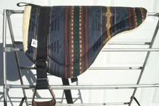 BAREBACK SADDLE PAD WITH REMOVEABLE STIRRUPS ADJUSTABLE NAVAJO NAVY COLOR