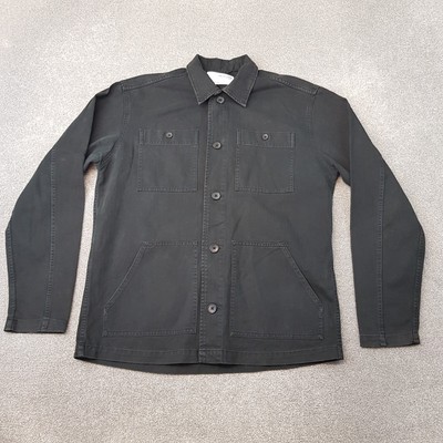 Select Homme Herren Jacke Medium Schwarz Chore Overshirt Utility Worker Washed