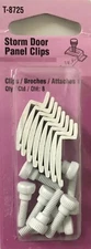 PLPCI Storm Door White Panel Clips with 1/4" Offset - 8 Clips - T-8725 - NEW