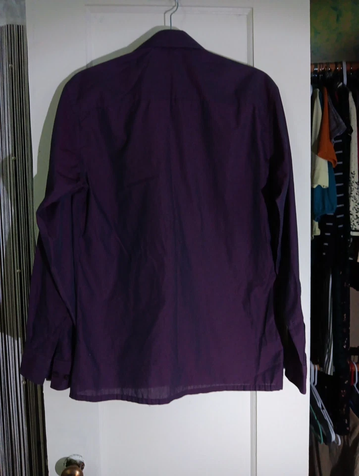 Moda Campia Talla Pequeña Calce Ajustado Manga Larga Púrpura Mezcla de Algodón Foto 2 de 2