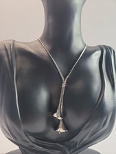 Collar Colgante Flor Tulipán Tono Plata Tono Oro Avon Floral Gota Ajustable