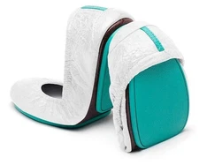 Tieks Leather Flats In Diamond White Croc Size 11