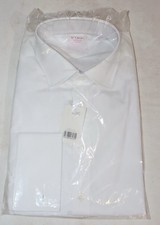 White Long Sleeve Formal Shirt by Pink Shirt Makers London Size 16