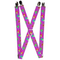 `Suspenders - 1.0`` - Flying Owls W/Leaves Purple/Multi Colo (Us Import) Acc Neu