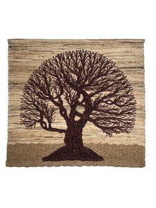 Indian Tree of Life Don Freedman Style Woven Tapestry Wall Hanging Fiber Art
