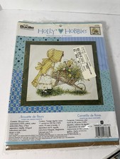 Plaid Bucilla Holly Hobbie Wheelbarrow of Flowers Cross Stitch Kit UNUSED