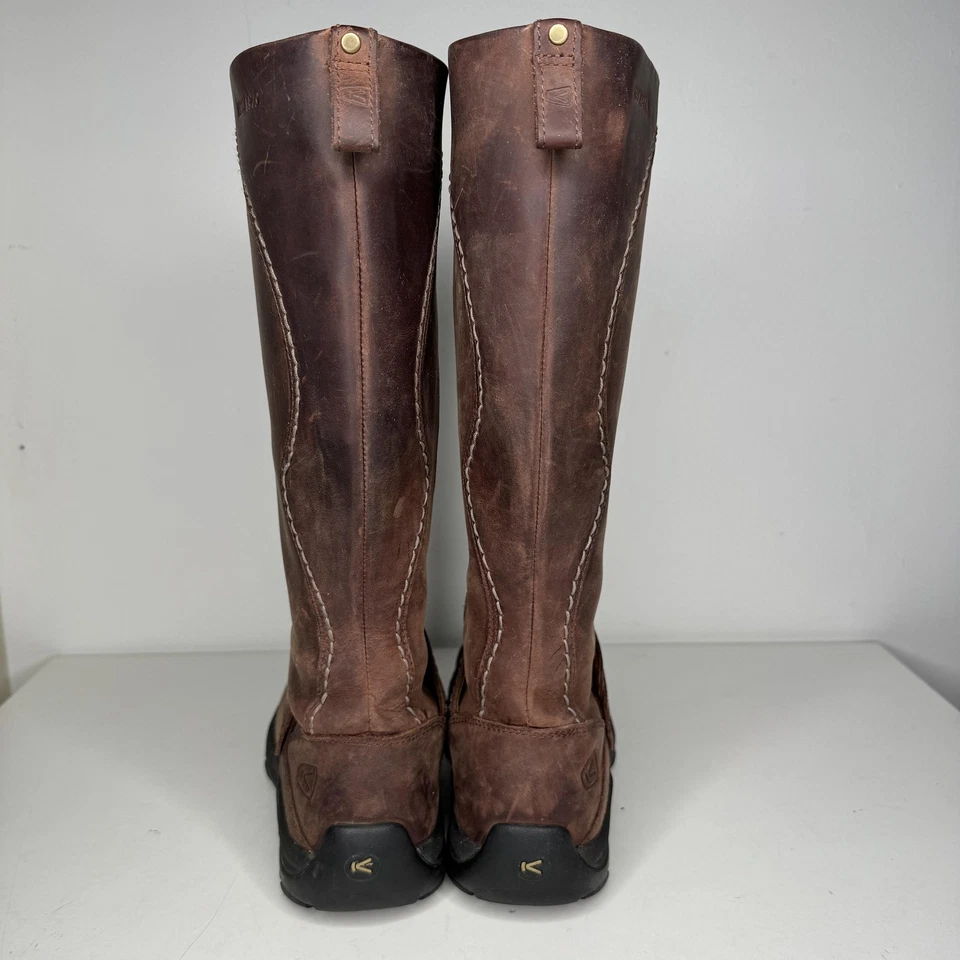 Keen Botas Mujer Talla 7.5 Marrón Alto Impermeable Cuero KEEN.DRY Cremallera Puntera Foto 3 de 4