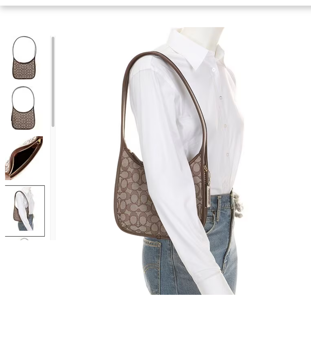 Coach Curve Zip Bag In Signature Jacquard and Leather Oak / Maple
