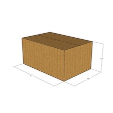5 21x14x10 Kraft Brown Corrugated Shipping Boxes 32 ECT Single-Wall New