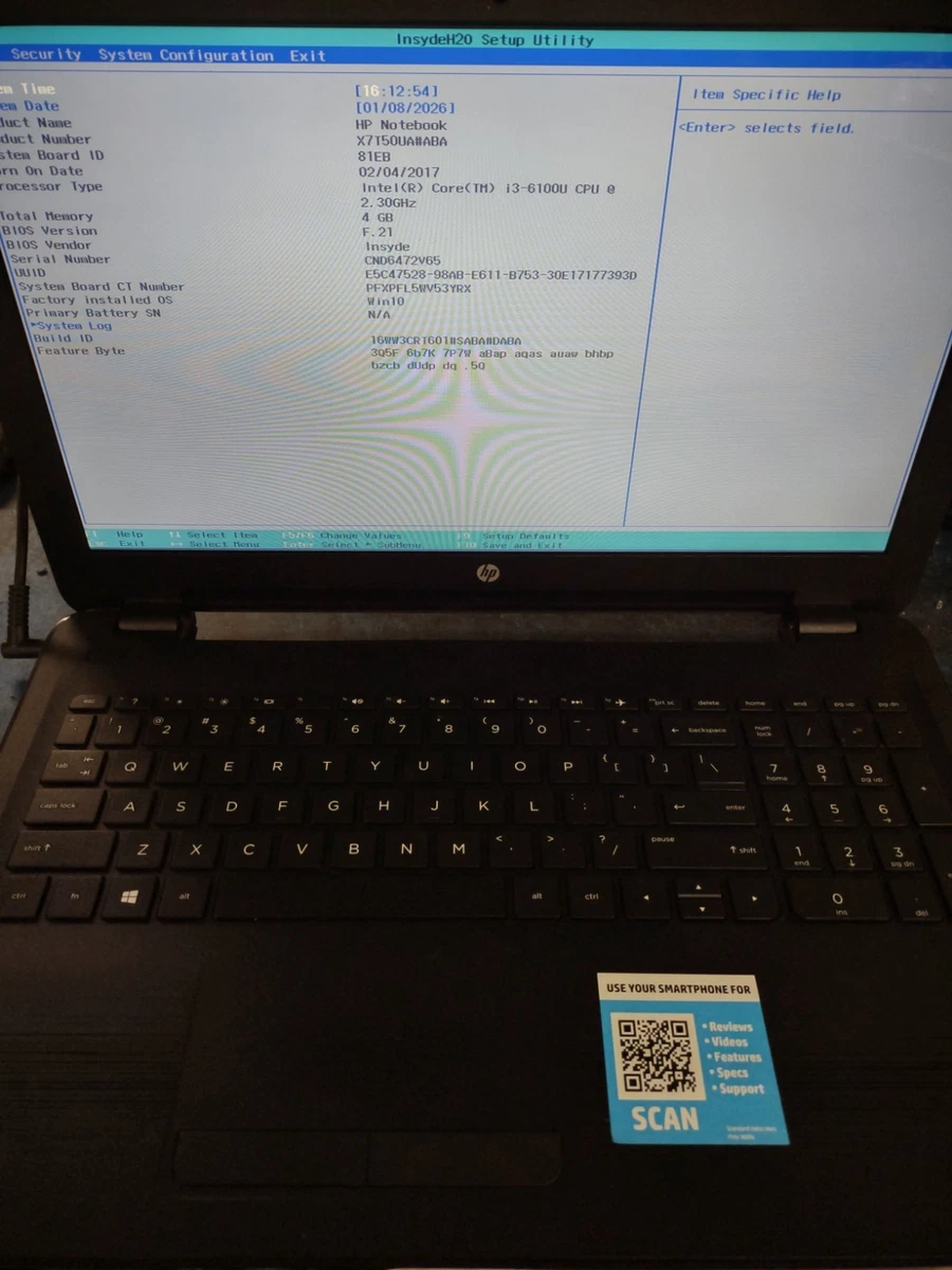 HP Intel Core i3 6th Gen. PC Laptops & Netbooks 4 GB RAM for sale