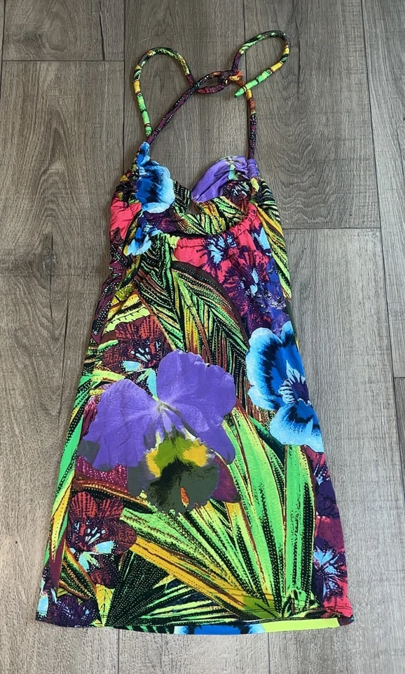 Roberto Cavalli 🌸Sexy Club Y2K Party Dress Stretch 2010 Halter Signature UU106 - Image 2 of 4