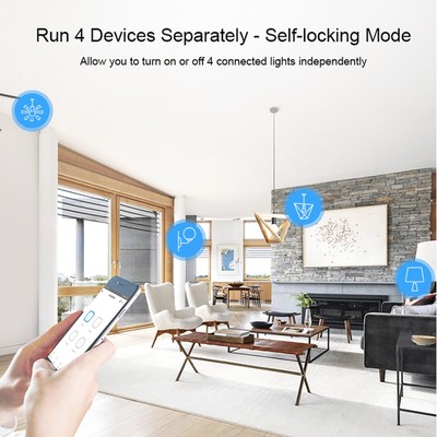 SONOFF 4CH R3/PRO R3 ITEAD RF 433MHz 4 Gang WiFI Switch 3 Working Modes
