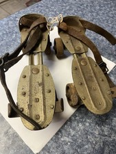 1940  s Vintage Chicago Skate Co. Original Wheels With Leather Straps